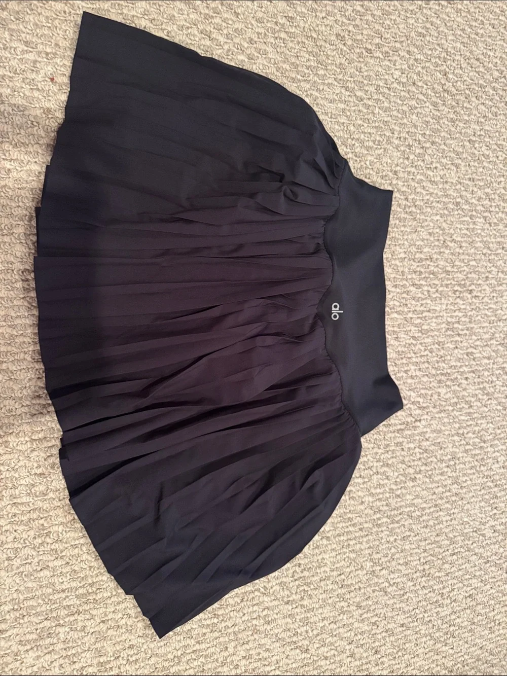 ALO Yoga Black Pleated Skater Skirt